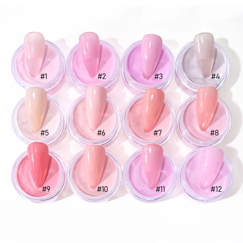 10g/Box Acrylic Powder for Crystal Nail Extension Builder Nude Pink Carving Engraving Dipping Polymer Dust Nail Acrylic Powder 5