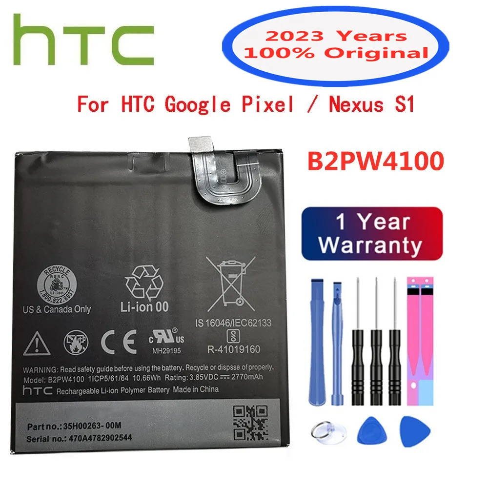 

2023 New 100% Original 2770mAh B2PW4100 Phone Battery For HTC Google Pixel Nexus S1 Phone Replacement Batteries Batteria + Tools