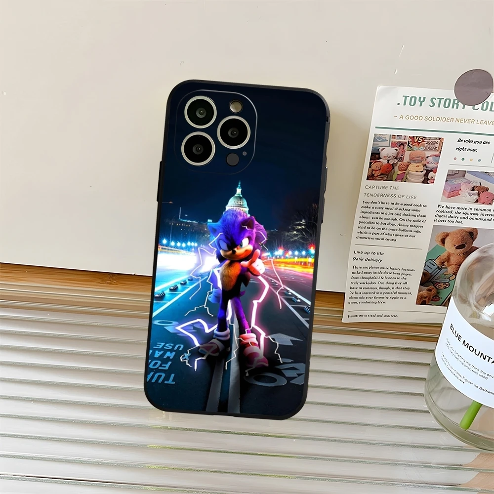 thumbnail image 1 of Funda de teléfono S-SonicES Cartoon H-HedgehogES para iPhone 15ProMax 14 11 13 12 16 Pro Xs Max Mini Xr X 7 8 6 Plus Carcasa protectora, 1 of 4