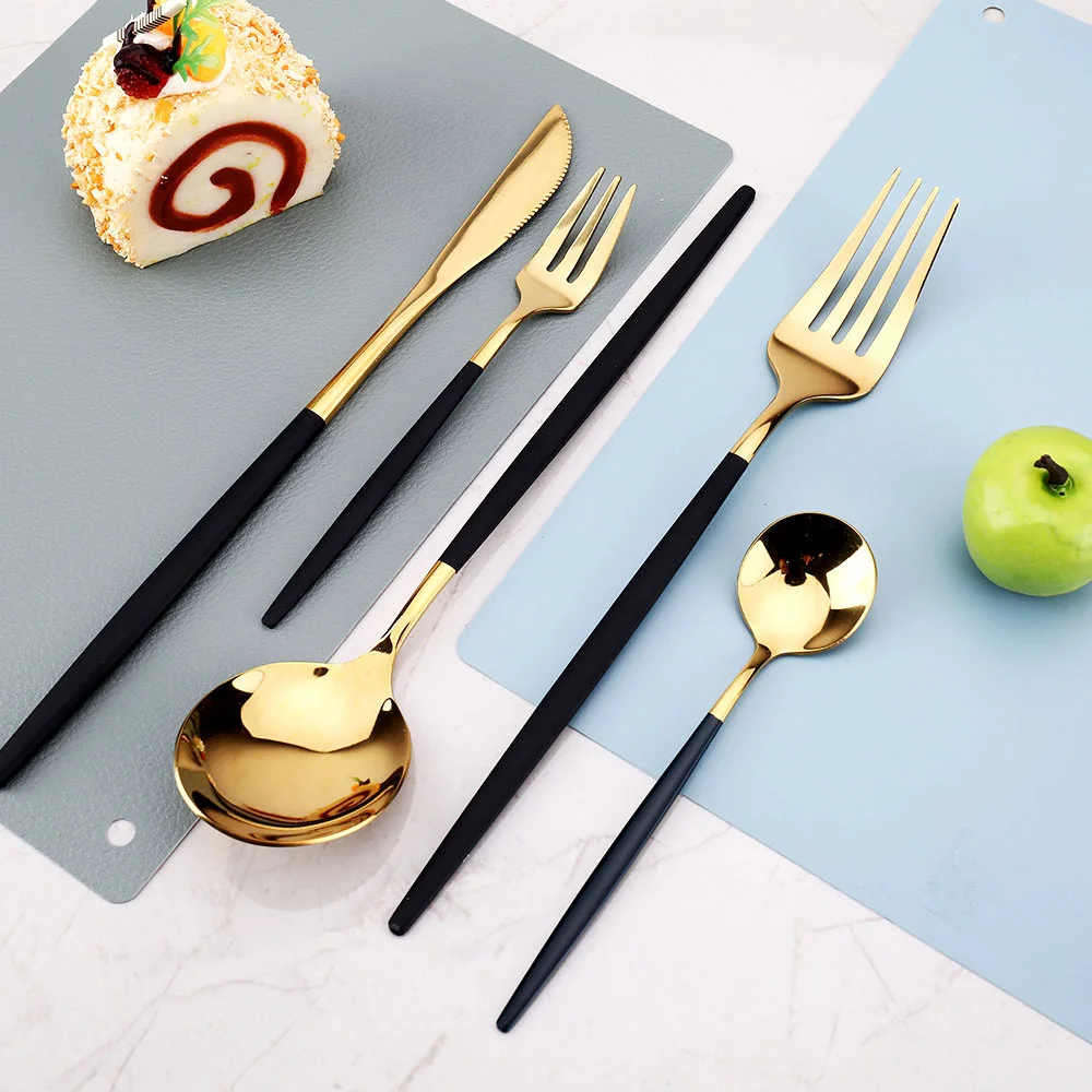 24Pcs/30pcs Wedding Supplies Kitchen Dinnerware Tableware Spoon Fork Knife Set Washing Utensils Cutlery Lunch Of Dishes Complete cutlery set western style cutlery set picnic cutlery set stainless steel cutlery set camping cutlery set wooden cutlery set