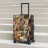Rock N' Roll Stories Collage Suitcase Cover Music Fun Business Protection Luggage Case Flight Travel Luggage Cover Dust Proof 1