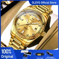 OLEVS 6736 Mens Watches Luxury Original Fully Automatic Mechanical Wristwatch Calendar Week Waterproof Luminous Watches For Man