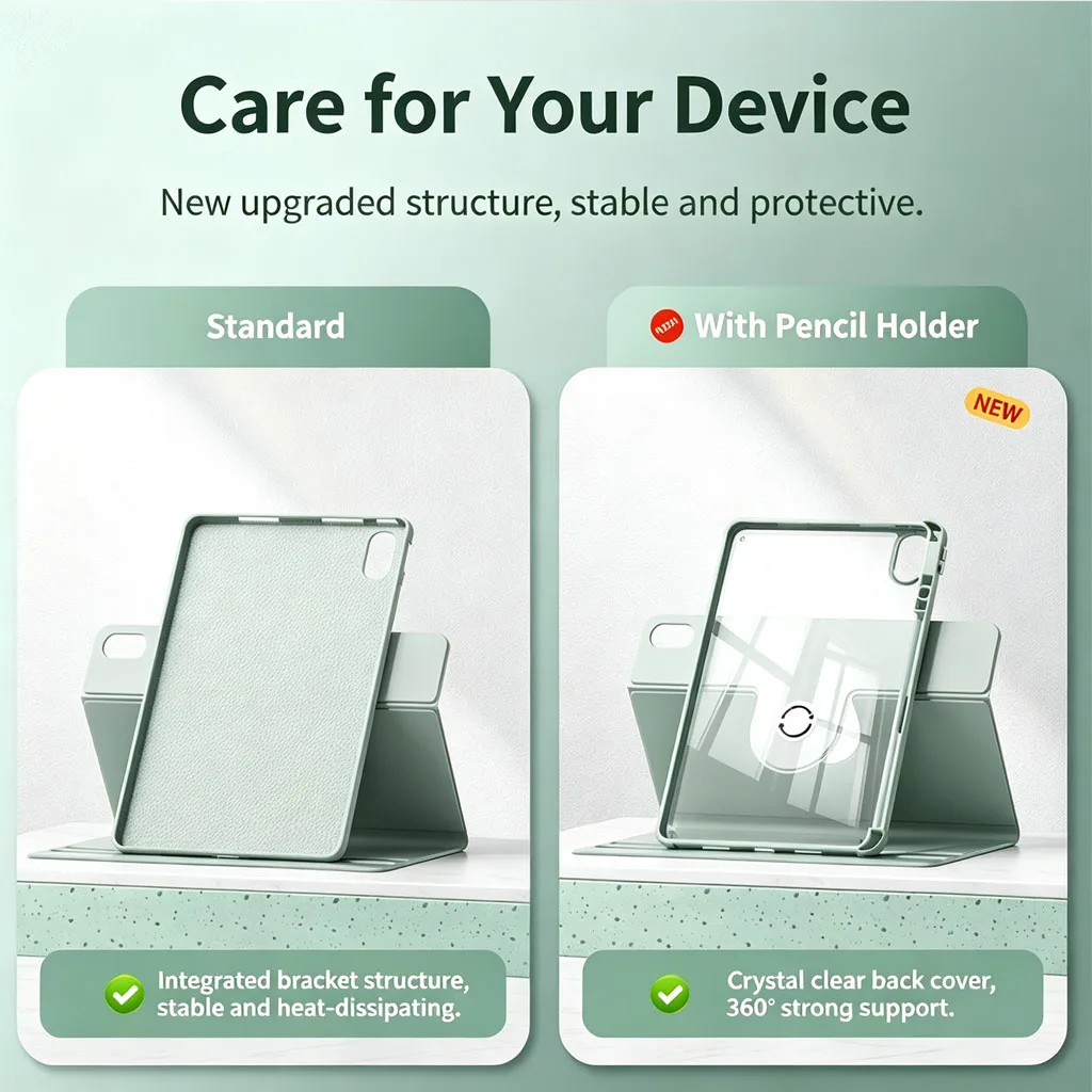 Universal 360° Rotating Tablet Cover with Versatile Viewing Angles