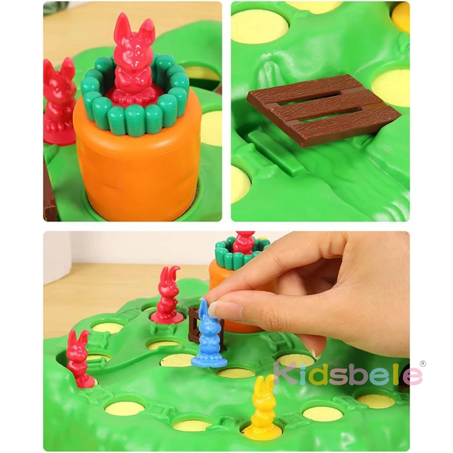 Rabbit Trap Game Rabbit Game Cross Country Spinning Race Turnip Drop Board Game Family Party Game 3