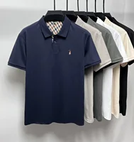 Marque de luxe broderie manches courtes polo shirt hommes Summer Golf tops haut de gamme soie coton respirant mode affaires Casual Paul t - shirt 6
