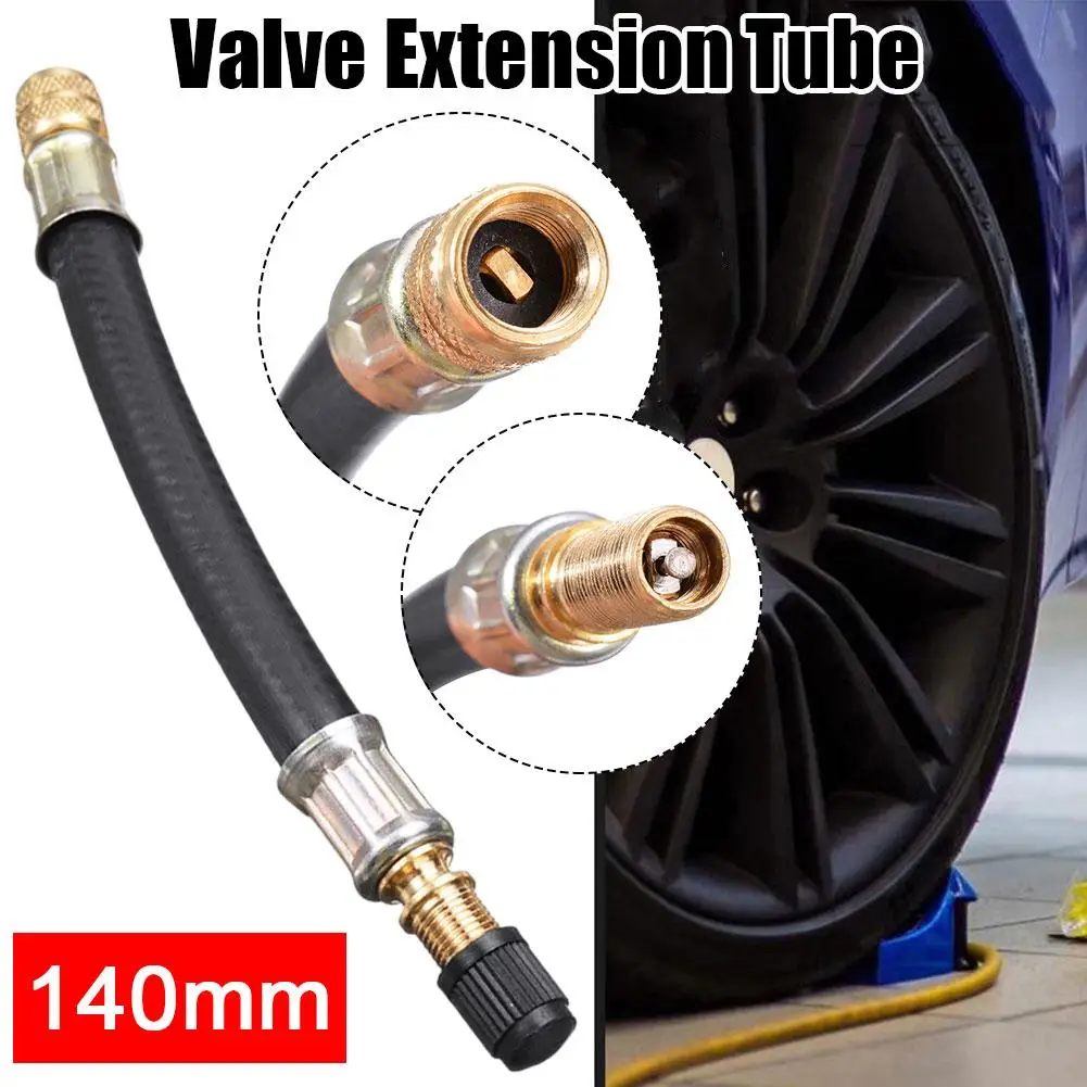 

140mm Flexible Hose Tire Inflatable Rubber Hose Tyre Tube Wire Stems Wheels Steel Extensions Adapter Car D2q1