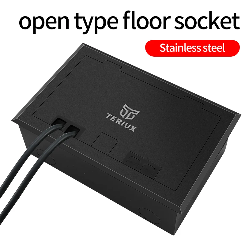 

Factory sale socket open type floor socket recessed floor socket 250v manufacturer built in socket BLACK