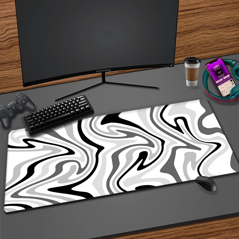 

Personalized Fabric Mouse Pad Big Art Mause Mats Office Carpet Desk Pad Mouse Mat Black White Mousepad Rubber Computer Table Mat