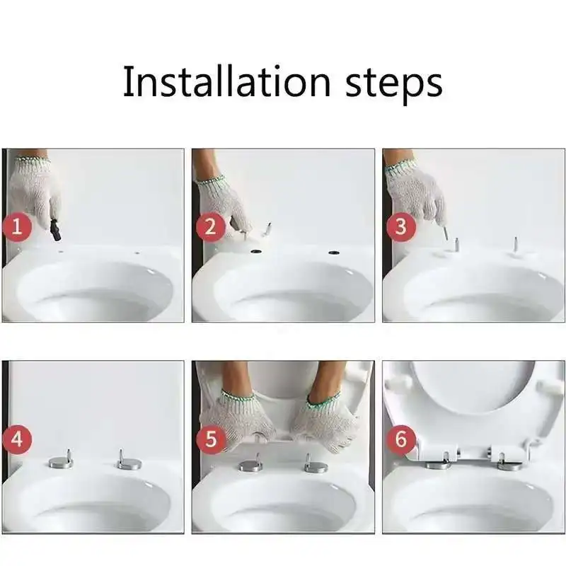 Stainless Steel Toilet Lid Release Expansion Screw Bathroom Hardware Mountings Replacement Quick Fitting For Upper Installation