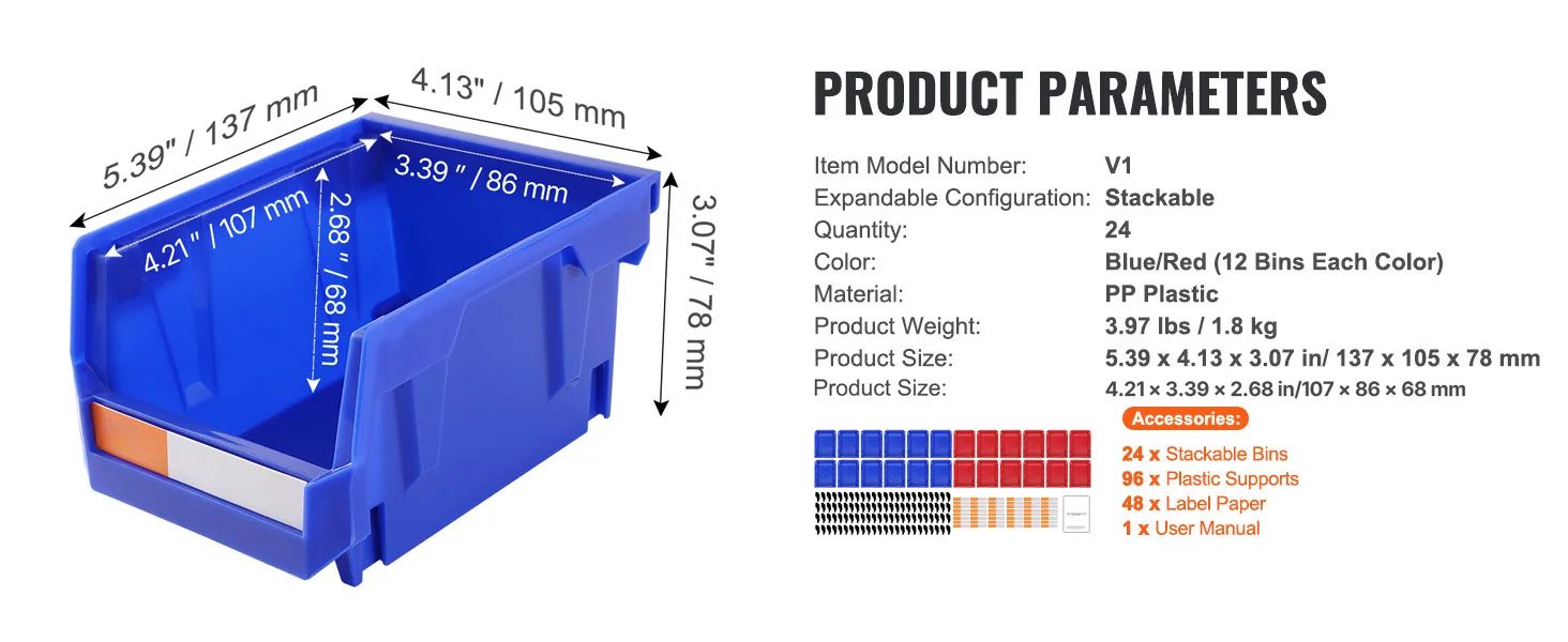 Multiple storage bins arranged in a tidy and organized garage workspace