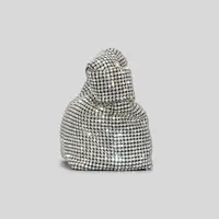 Poignée strass noeud sacs de soirée argent cristal poignée supérieure sac pour femmes sacs à main et sacs à main de luxe sac à main fourre-tout 4