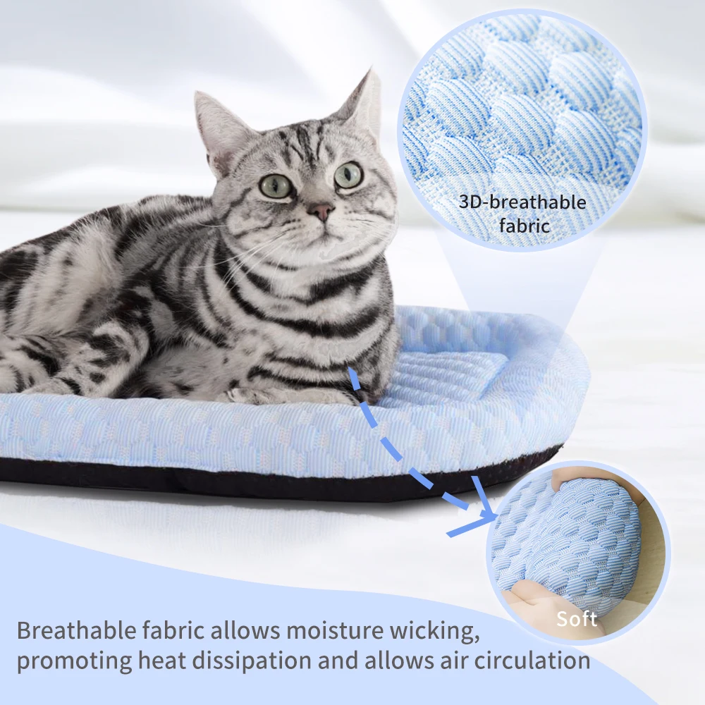 Pet Cooling Bed Pet Cooling Mat Memory Foam Washable Bed All Seasons Mat For Cat Breathable Dog Anti-Slip
