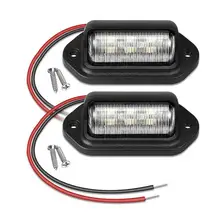 

2pcs 6 LED License Number Plate Light Taillight Cargo Trunk Courtesy Tag Step Lamp License Plate Light Car Truck SUV RV Light