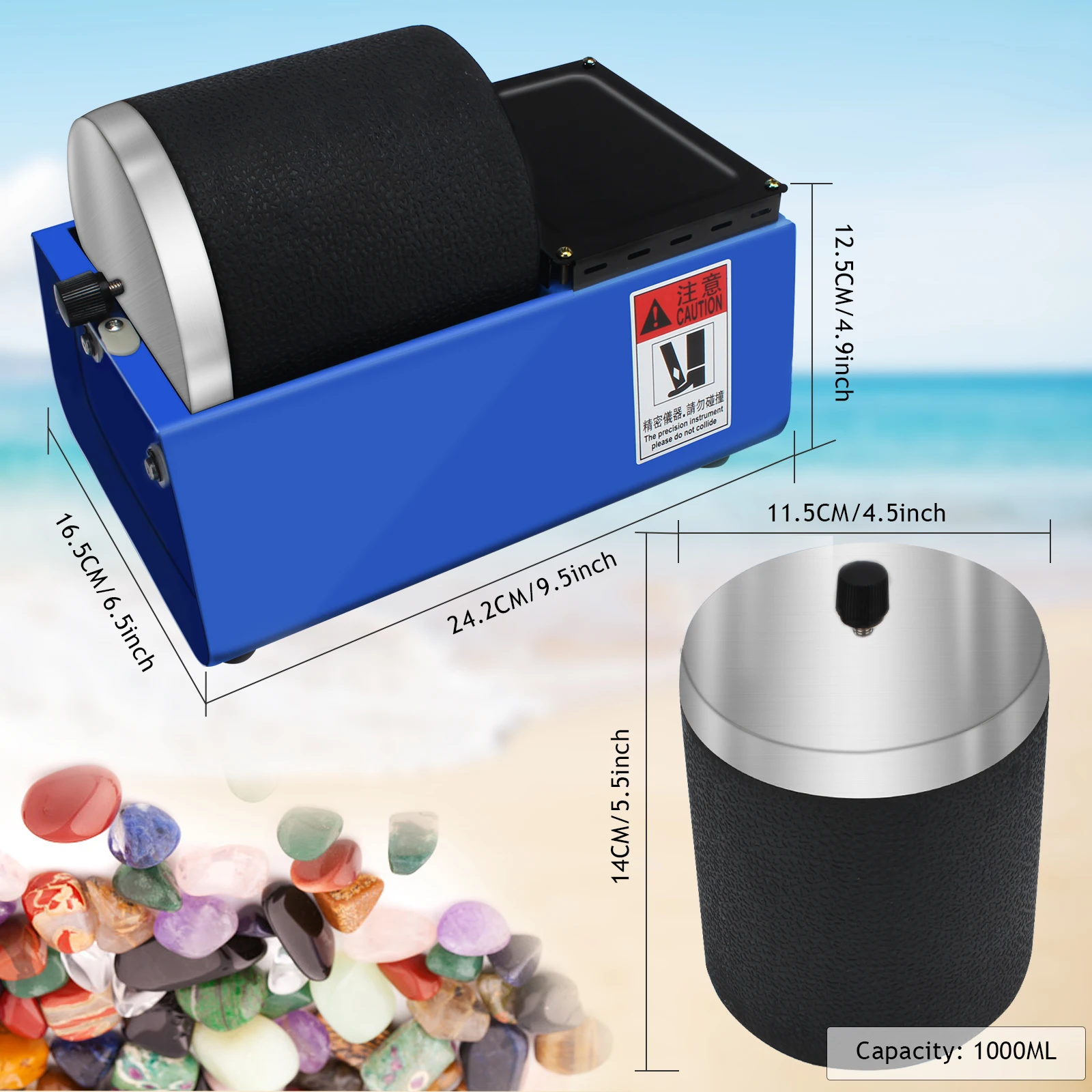 Hobby Rock Tumbler Machine - Single Drum Jewelry Polisher (Single Barrel)  Mini Ring Polishing Machine - AliExpress