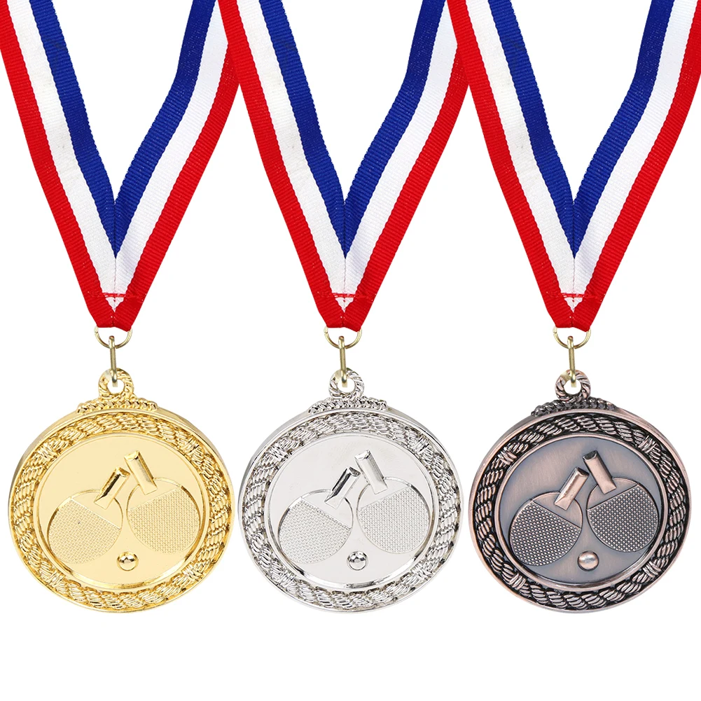 5cm Ping Pong Medal Table Tennis Award Medals Gold/Silver/Bronze Medal Sports Medals for Marathon Ball Games