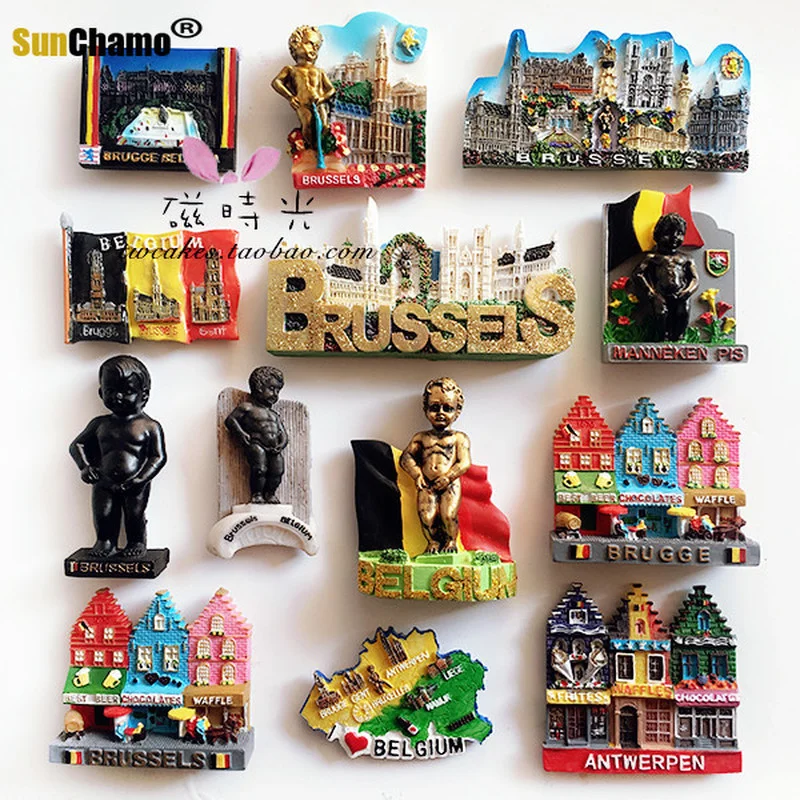 Creative Travel Brussel Belgium Refrigerator 3d Fridge