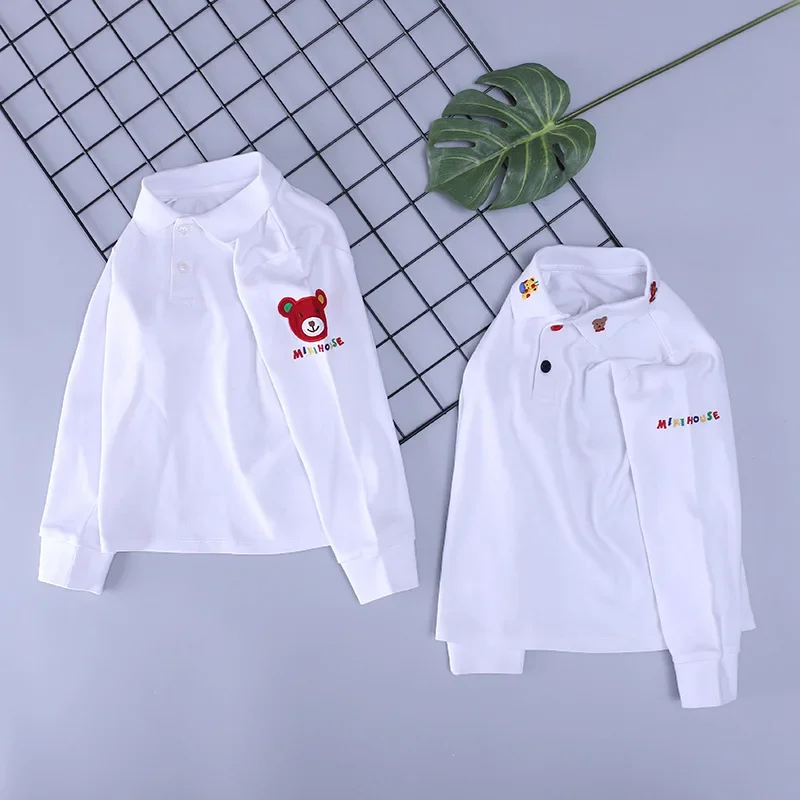 

Polo Shirt For Boys Miki Autumn New Japanese Fashion Brand Children's Fashion Versatile Long-sleeved T-shirt One Piece