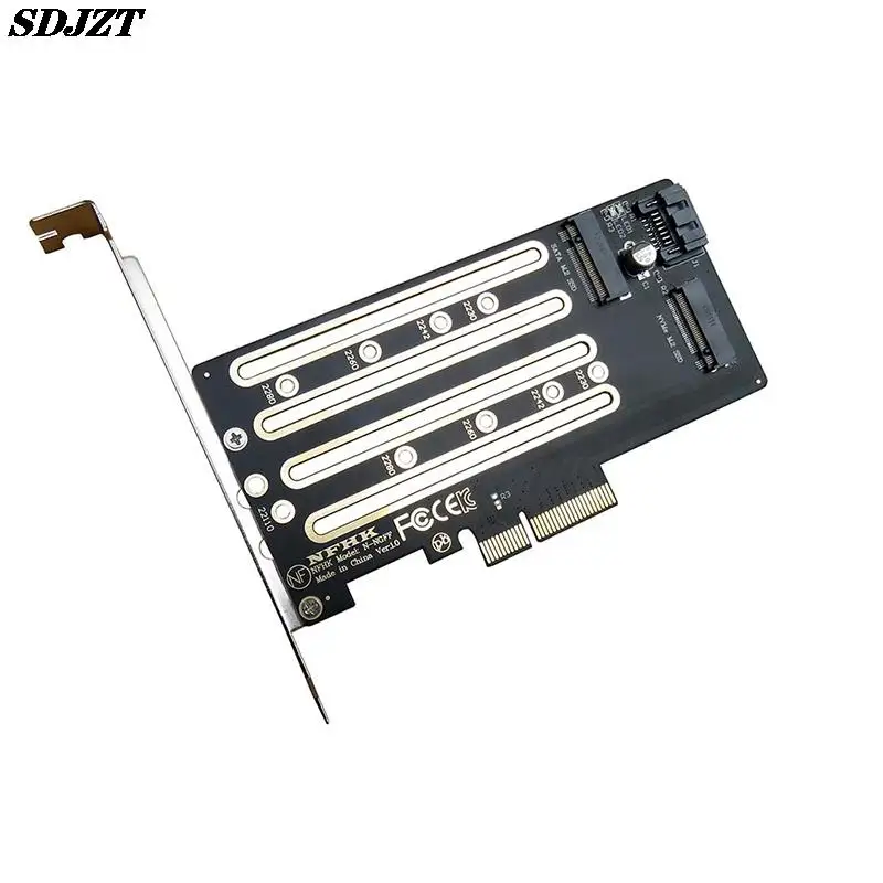 1 PC NVMe M.2 SSD to PCIe 3.0 4.0 x4, SATA M.2 SSD to SATA dual-purpose adapter