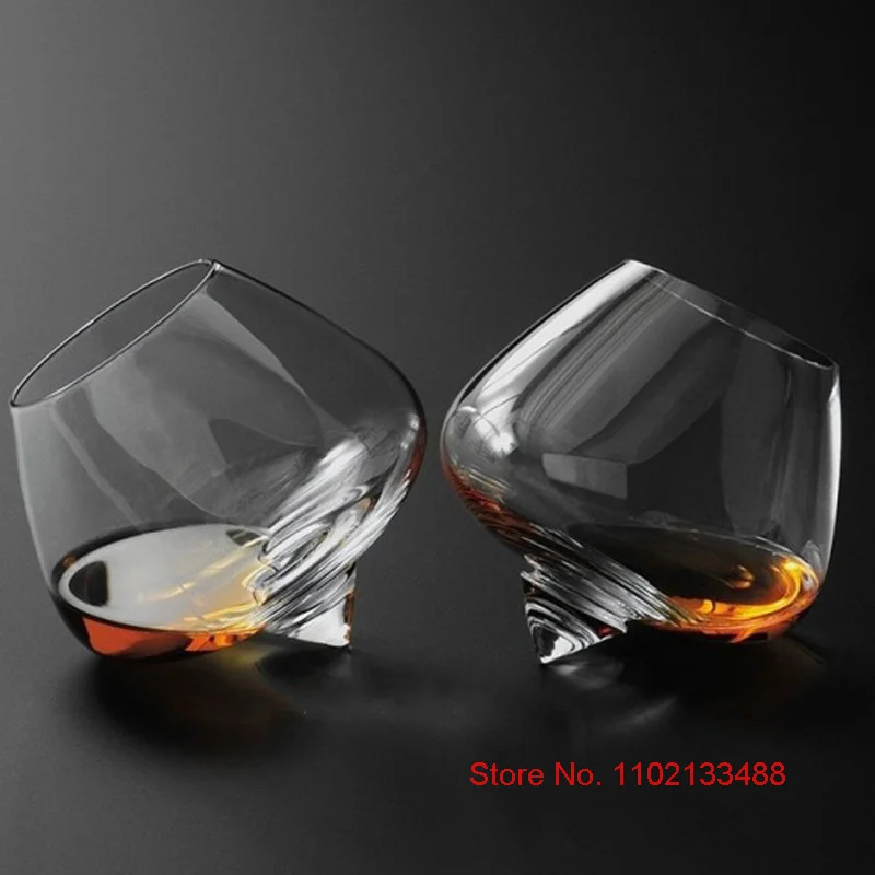 2 Pcs Whiskey Nosing Glass Old Fashioned Denmark Design Crystal Wine Tasting Cup Spinning Gyro Rock Glass Cognac Brandy Snifters