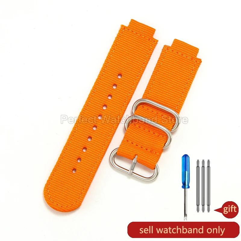 Enhanced Sports Sweatproof Breathable Nylon Canvas Watch Strap, 16mm