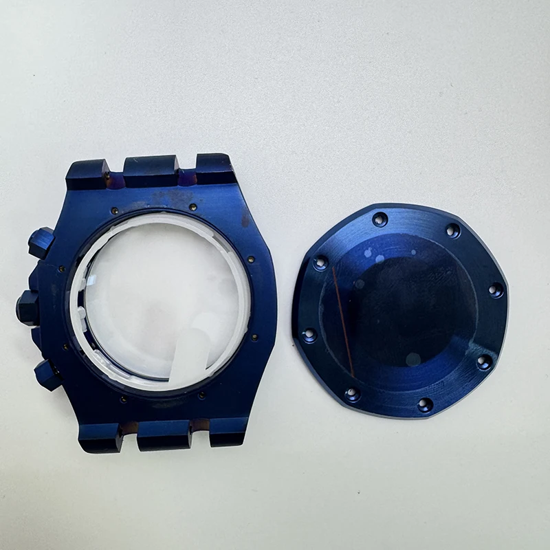 VK63 Gehäuse 41 mm hochwertiges 316L Edelstahl PVD blaues Saphirglas Uhrengehäuse passend für VK63 Quarzwerk Uhrenzubehör – Detail 6