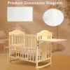 Mini Baby Cribs 4-in-1 Convertible - Cunas para Bebes with Changing Shelf and Mattress Included,2024 Wood Baby Bassinets Bedside 3