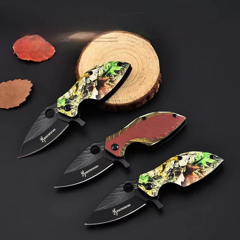 

3cr13Mov Stainless Steel 3D Leaf Shaped Adventure Survival Folding Knife High Hardness Hunting Knife Men's Outdoor Camping Gift