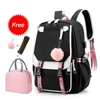 Teen Girl School Backpack with USB Charging Port 15.6 Inch Laptop Bag Water Resistant Nylon School Bookbag New 2023 2