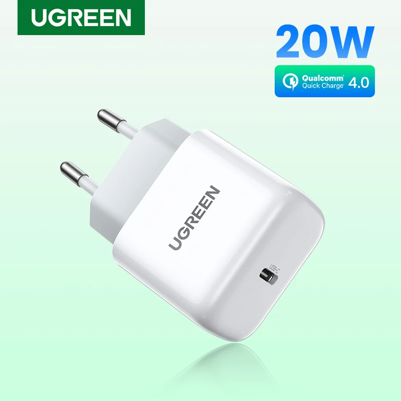 Ugreen 20W PD Charger USB Type C Quick 4.0 Charger for iPhone 15 14 13 12  11 PLUS Pro Max iPad Mobile Phone Wall Charger EU