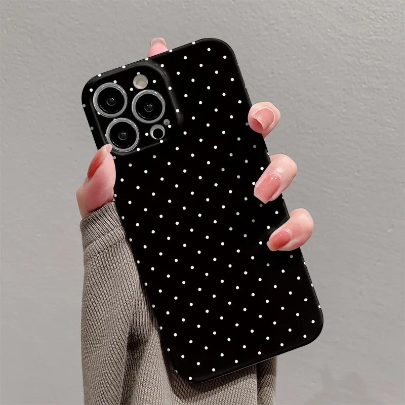 Elegant Black Polka Dot Hard PC Phone Case