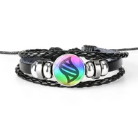 Japanese Anime Giant Stone Pocket Monster Bracelet Glass Circular Pocket Monster Jewelry Leather Bracelet for Women and Children 1