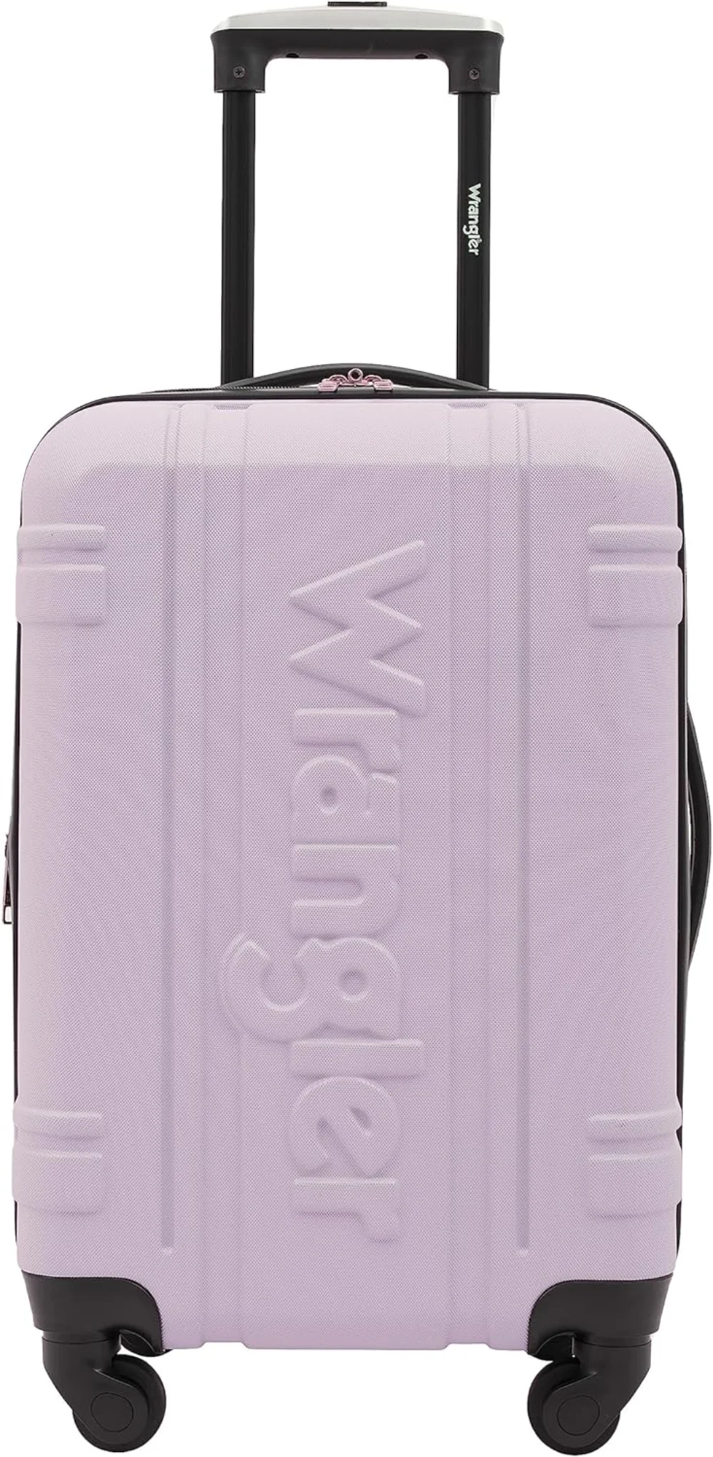 

Wrangler Astral Hardside Luggage, Lilac, 20-Inch Carry-On Stay organized and connected on the go with the built-in 3-in-1