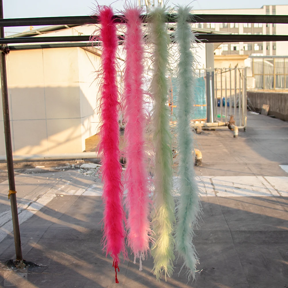 보아 천연 하이 퀄리티 타조 깃털 스카프 숄, 의류 바느질 깃털, 웨딩 카니발 장식, 1 겹, 로트 당 2 미터