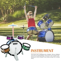 Kids Drum Set Toddler Jazz 7 Drums With Small Stool Drum Stick Set Music Instrument Educational Toy Beginners Montessori Gift 2