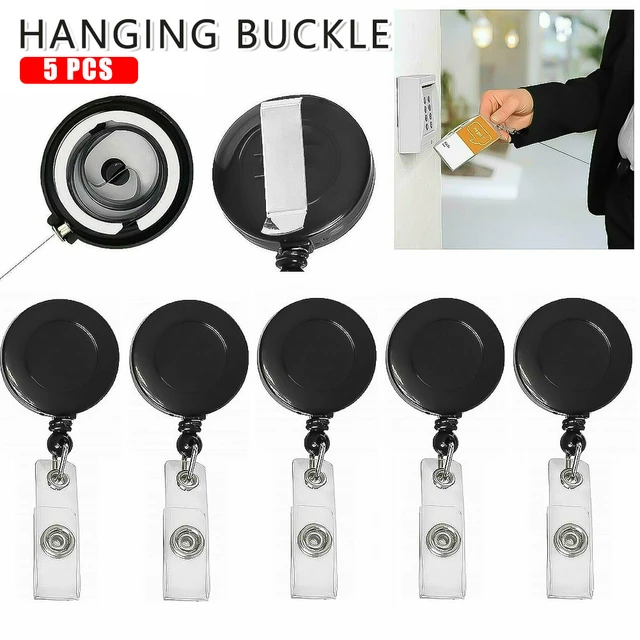 5 Pack Badge Holder Reels Retractable Belt Clip On Retractable ID