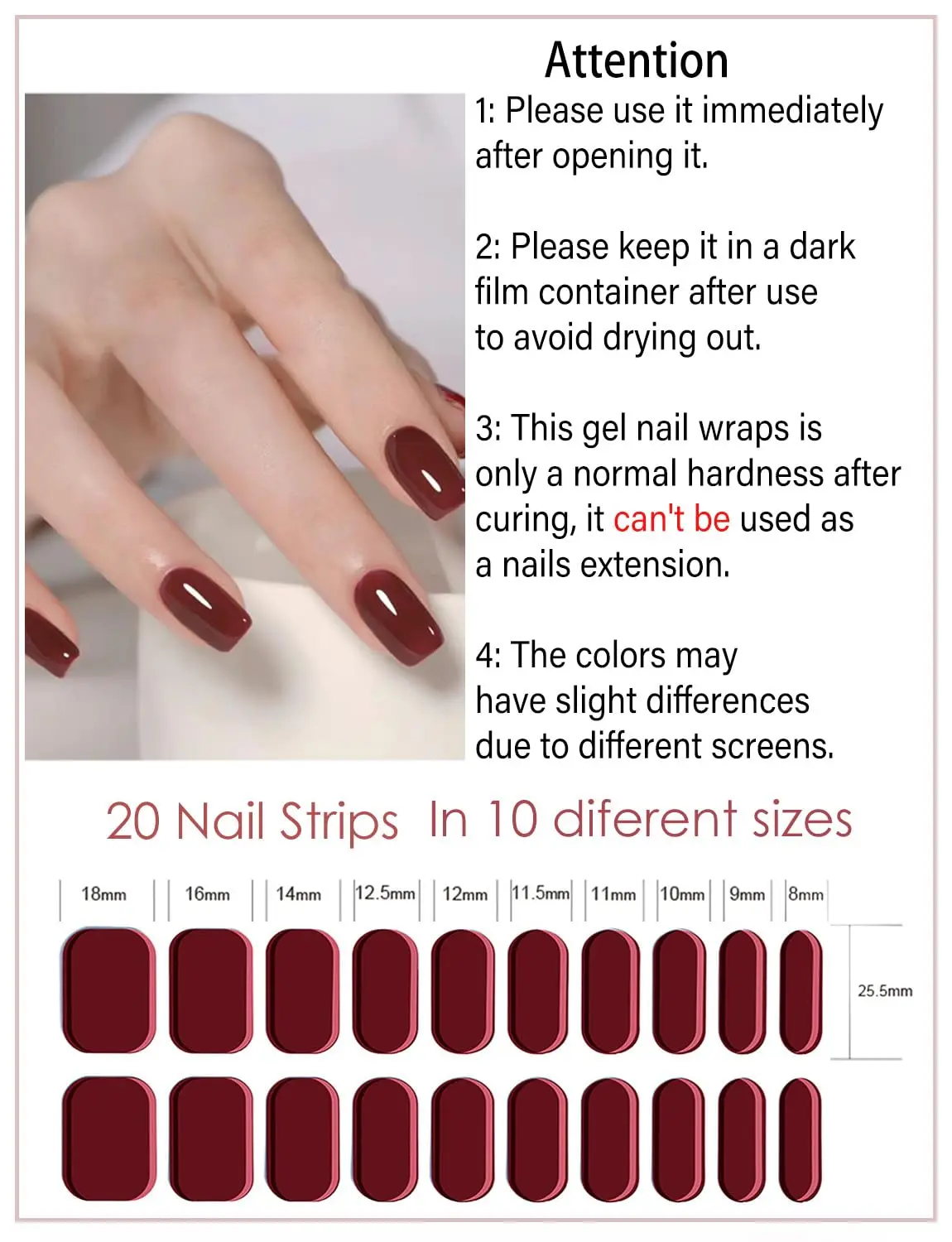 20Tips French Semi Cured Gel Nail Strips Patch Slider Solid Color Nail Gel UV Stickers Long Lasting Full Manicure Decoration DIY
