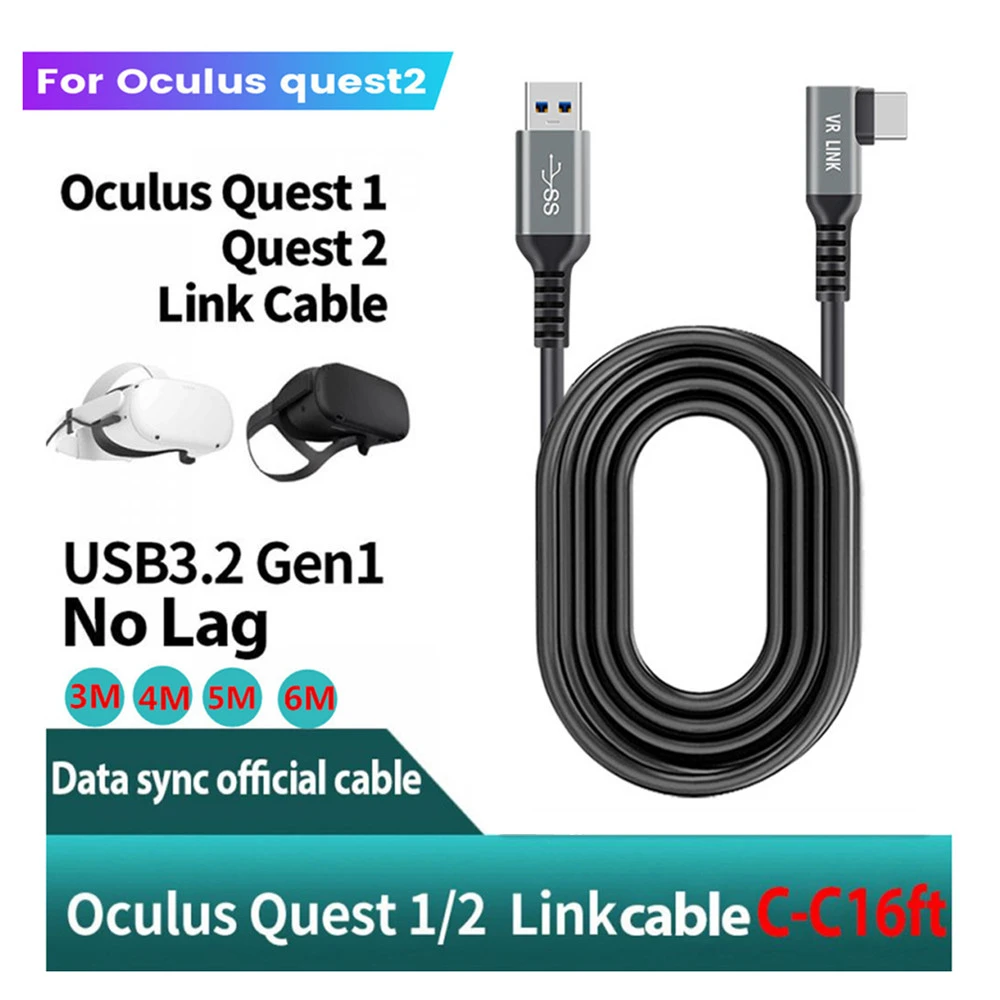 Charging Cable Data Line For Oculus Quest 2 1 Link VR Headset USB 3.2 Fast Charges Type-C Data Transfer Cable VR Accessories