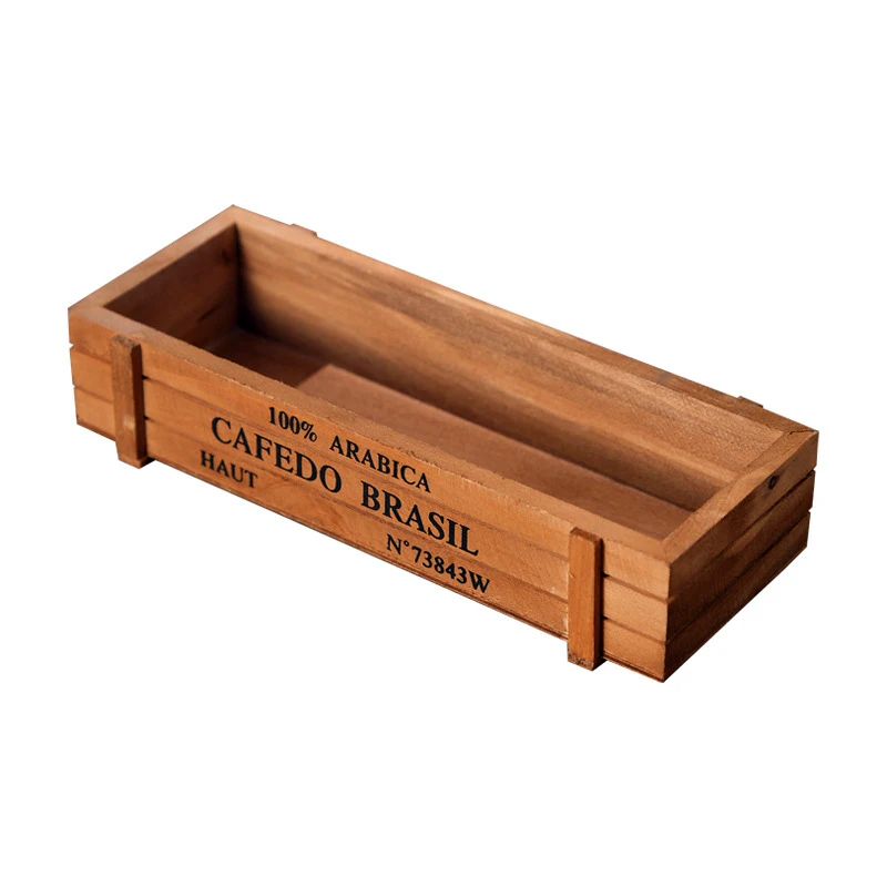 Rustic Vintage Wooden Flowerpot for Home and Garden Decor