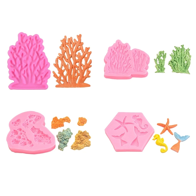 

Silicone Material Fondant Moulds Marine Life Shapes DIY Baking Candy Mould Chocolates Mold Great Gift for Children Adult