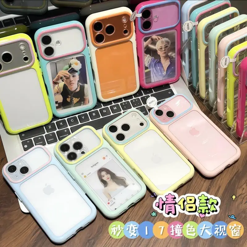 รูปสินค้า เคสใสสีลูกกวาด ดีไซน์หรูหรา สำหรับ iPhone 17/16/15 Pro Max