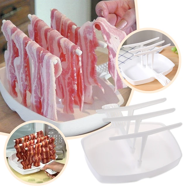 1-2PC Household Bacon Tray Rack Microwave Bacon Cooker Shelf Rack High  Temperature Resistance Cooking Tools Cooking Meat Gadgets - AliExpress