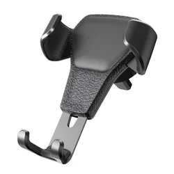 Universal Gravity Auto Phone Holder - Air Vent Clip Mount & Mobile Stand (ABS - Black)