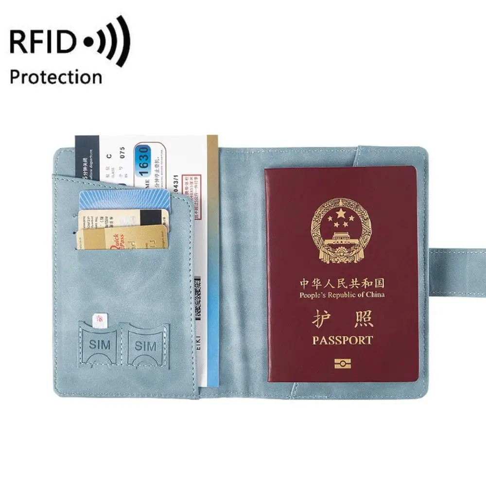 가죽 RFID 여권 거치대, 내구성 초박형 방수 RFID 지갑, 다기능 신용카드 홀더 거치대 여권