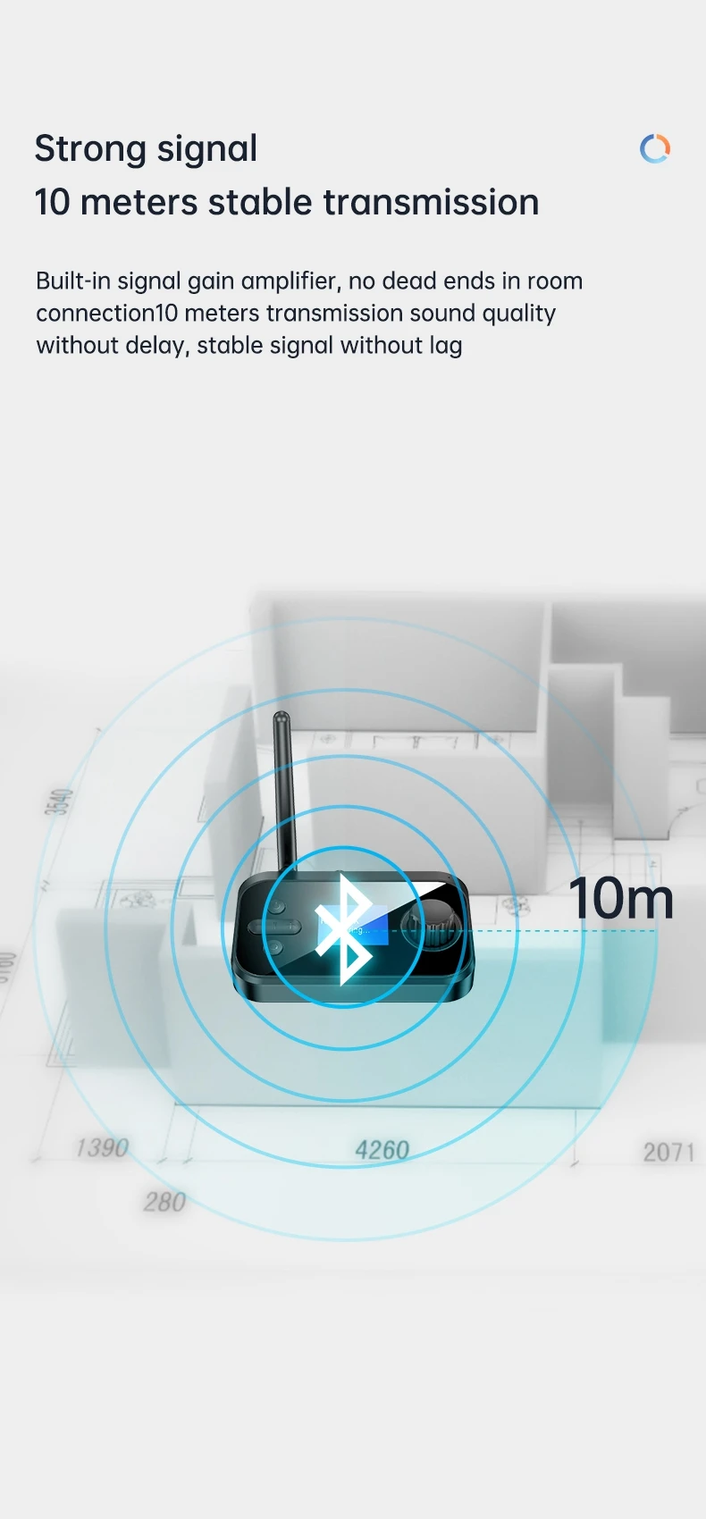  SOOMFON - Receptor transmisor Bluetooth, 3 en 1, adaptador de  audio Bluetooth 5.0 para 2 auriculares con pantalla LCD de volumen  ajustable, derivación óptica AUX RCA para TV, altavoz estéreo para el hogar  : Electrónica