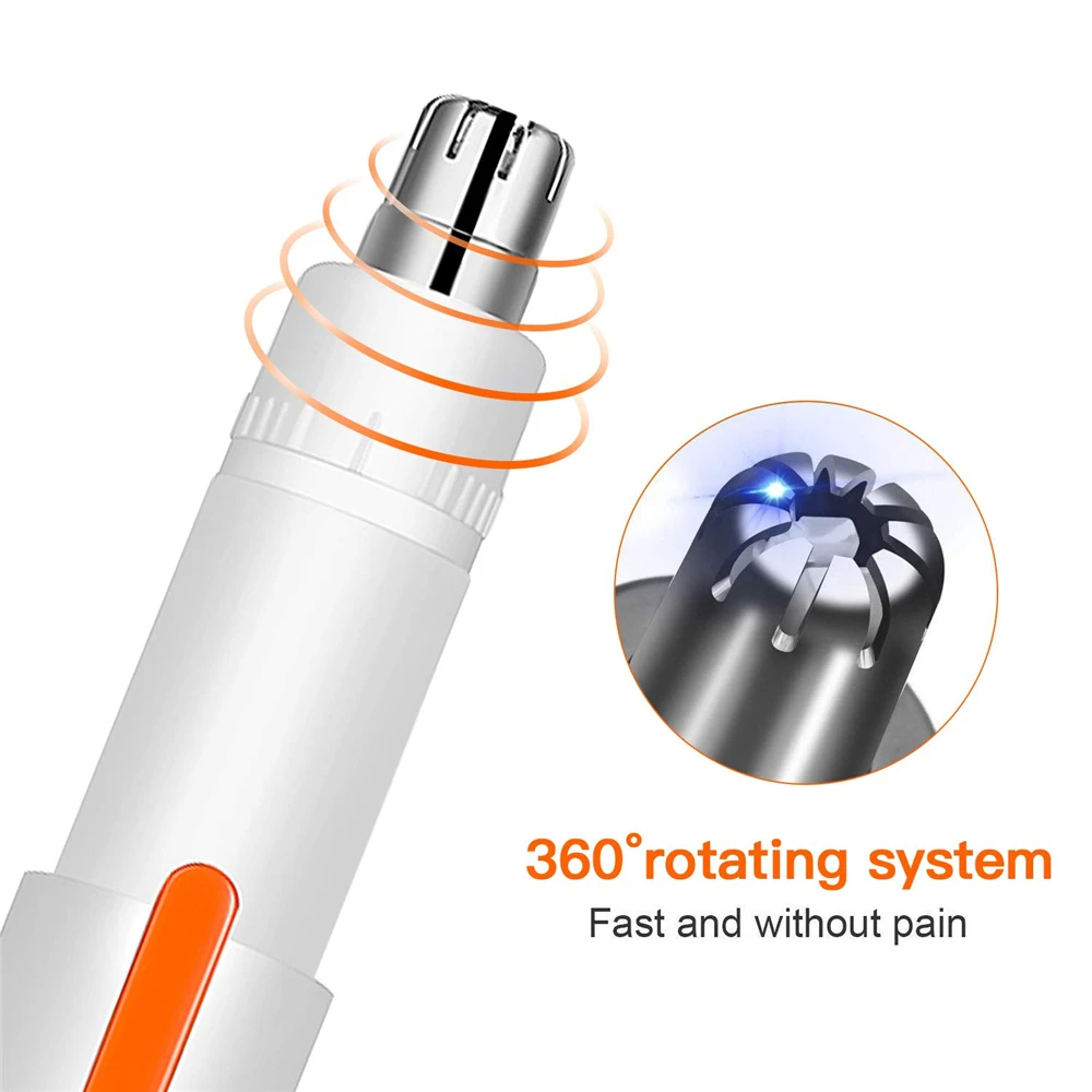 Portable Professional Electric Nose & Ear Hair Trimmer Rotating USB Charging Hair Trimmer Eyebrow Trimmer Rechargable Clipper 3