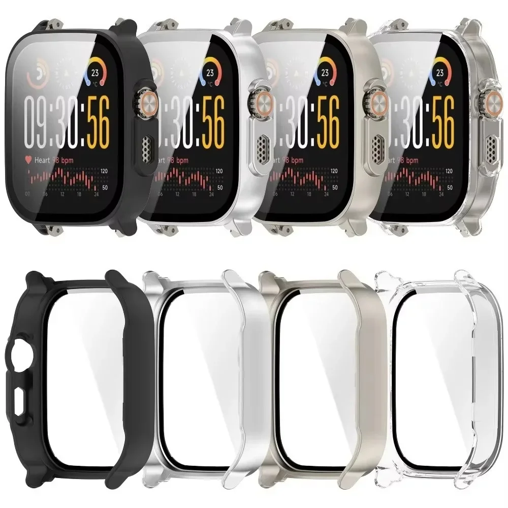 Breathable Silicone Strap with PC Glass Case – 2-in-1 Bracelet and Screen Protector