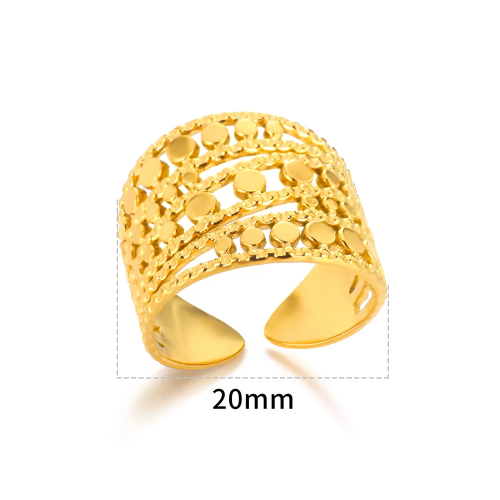 Minimalist Multilayer Hollow Stainless Steel Open Rings for Women