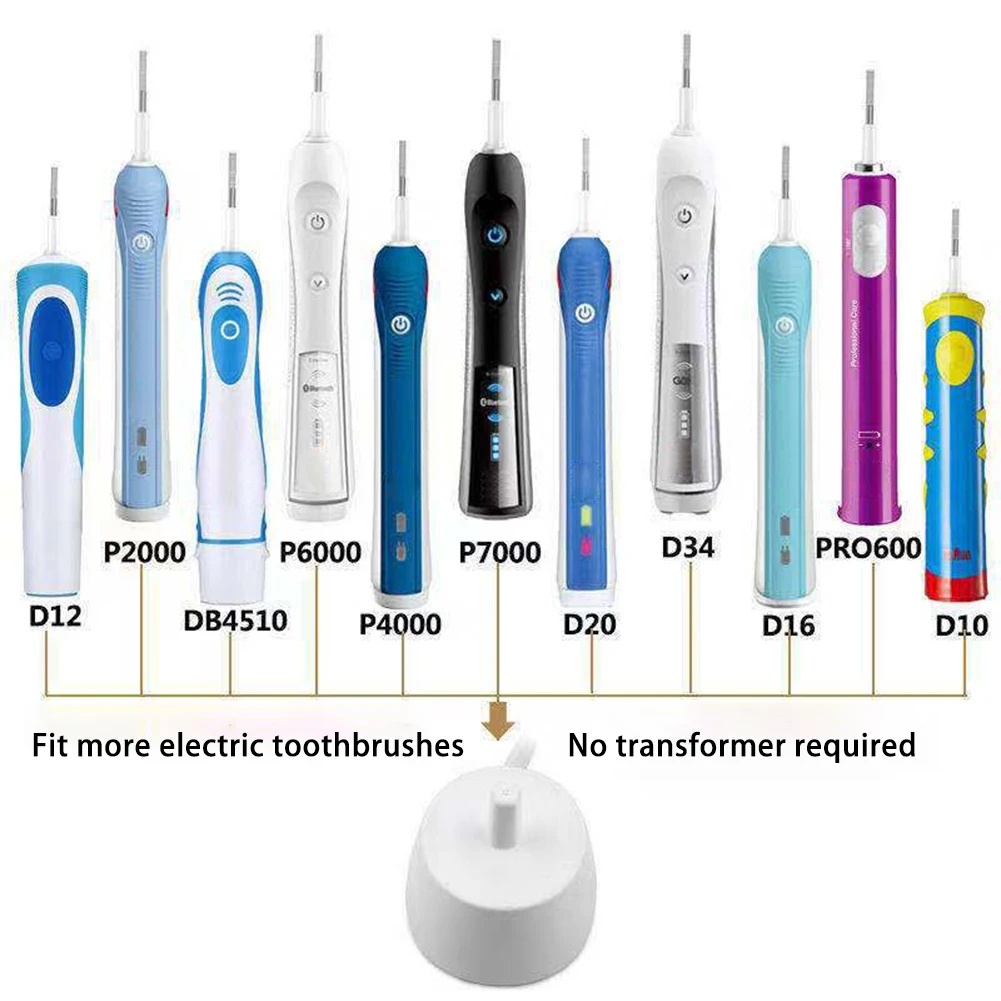 220V Replacement Electric Toothbrush Charger Wall Charger Adapter Model 3757 for Braun Oral-b D17 OC18 Toothbrush Charging Cradle