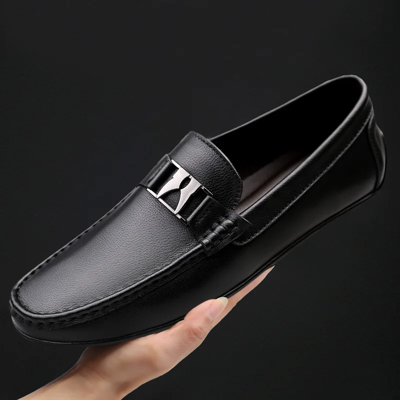 

2022 Genuine Leather Men Shoes Luxury Brand Formal Casual Mens Loafers Moccasins Soft Breathable Slip on Boat Shoes High Quality