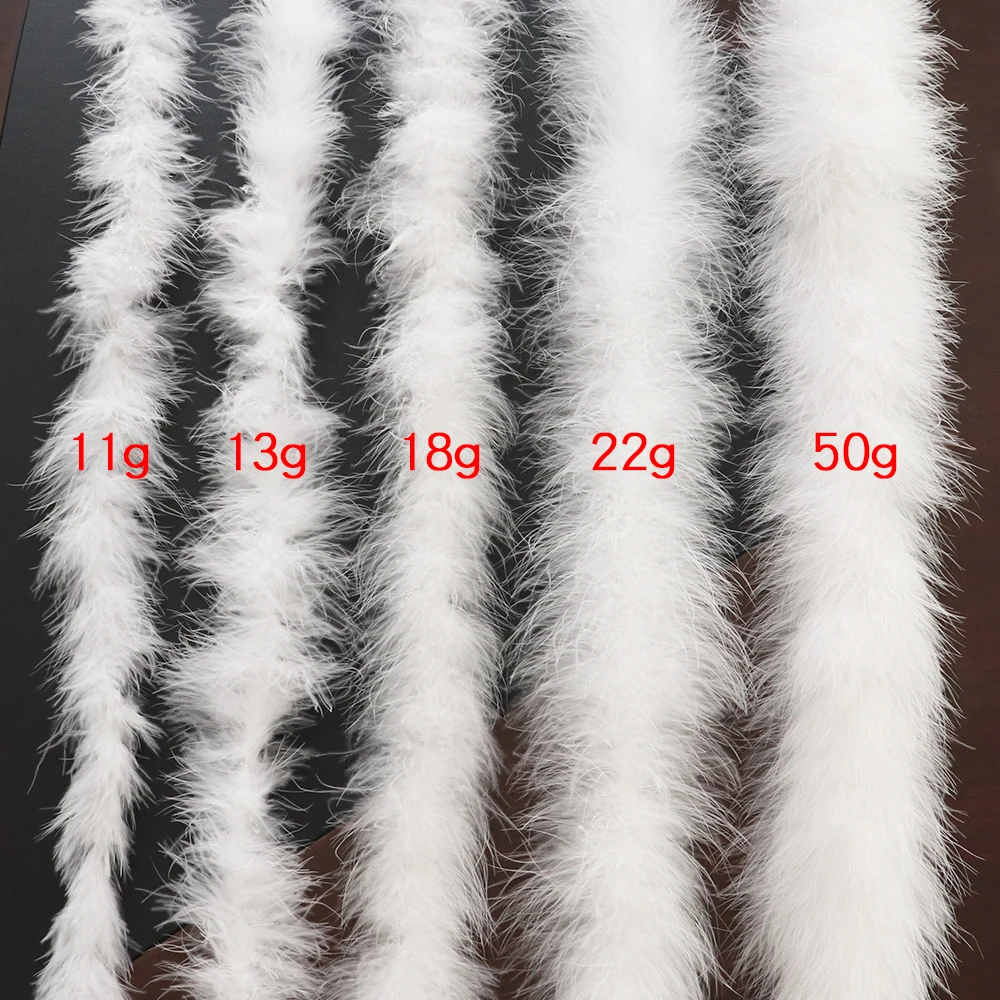 2M Thick Turkey Feather Boa 11-50g for Scarf Clothing Christmas tree Ribbon Decor Shawl DIY Craft Wedding Dress Pluma Turkey Feathers